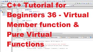 C++ Tutorial for Beginners 36 - Virtual Member function & Pure Virtual Functions