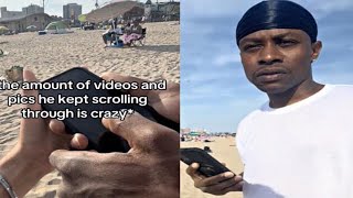 Desperate Simp Gets Caught RED HANDED Taking Pictures Of Women At The Beach