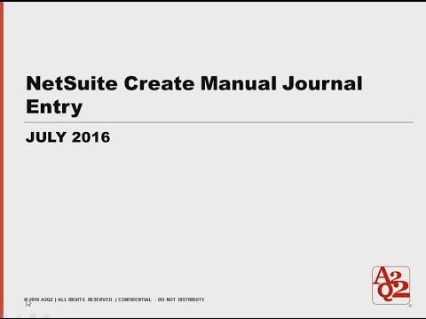 50 Netsuite Create Manual Journal Entries Youtube