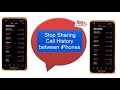 How to stop sharing call history between two iPhone and iPad
