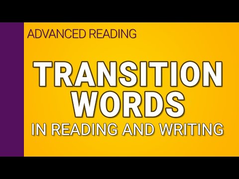 What is a transition word in a sentence?