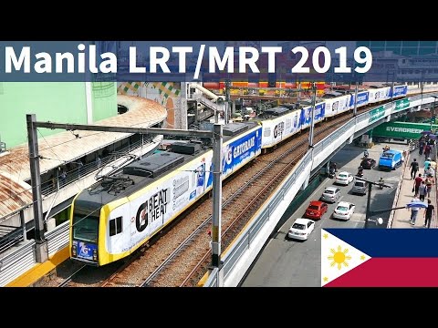 Manila LRT Line1-2+MRT Trains In Aug 2019 - YouTube