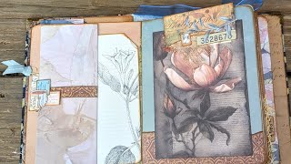 Interactive Junk Journal Page Ideas - Midnight Garden Page by Page Junk Journal Tutorials - page 3&4