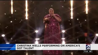 Christina Wells performing on America's Got Talent
