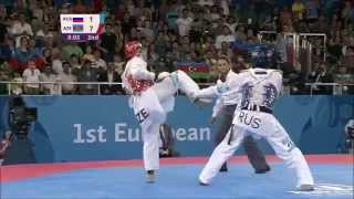 Taekwondo WTF. Baku 2015 European Games. Semifinal. M-68. Denisenko-Taghizade.