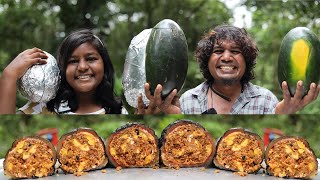 തണ്ണി മത്തനിൽ ചുട്ടെടുത്ത അവിലും ശർക്കരയും | watermelon Aval Grilled Recipe