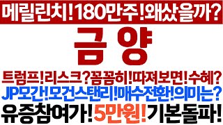 [금양 주가전망]멜릴린치!180만주!JP모간!매수전환!블록딜900만주!유증참여가!5만원돌파!기본이다!트럼프행정부!리스크없고!오히려호재다!