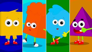 Ten Little Shapes Jumping on the Bed and Preschool Song for Kids