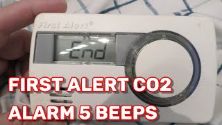 First Alert CO2 Alarm Why Is it BEEPING 5 TIMES ? SOLVED FIXED Solution ERR END 2024