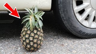 Crushing Crunchy & Soft Things by Car! - EXPERIMENT: CAR VS PINEAPPLE