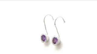 Johareez 2.70CTW Genuine Amethyst .925 Sterling Silver Earrings