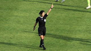 千葉県高校サッカー準決勝は女性主審 なんだか凄くカッコいい ～ 元サッカー選手の国際審判員 杉野杏紗さん（中央学院vs日体大柏）