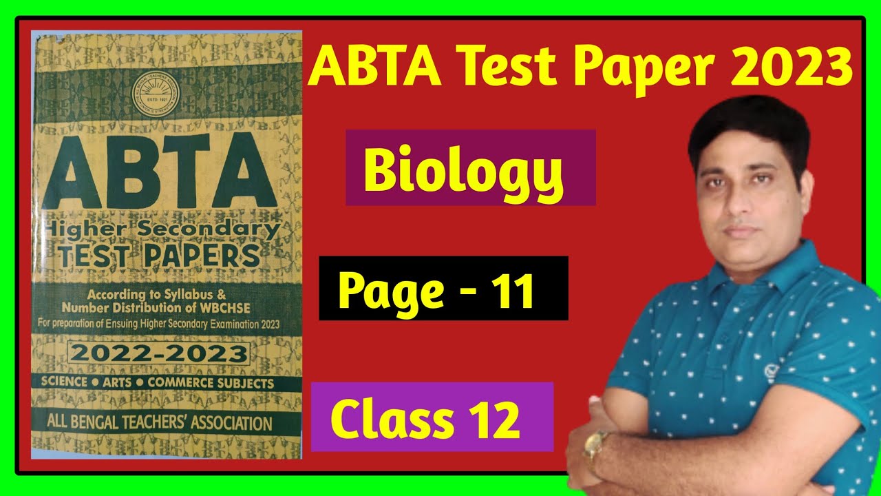 HS ABTA Test Paper Biology 2023,Wbchse Biology Class 12 Questions ...