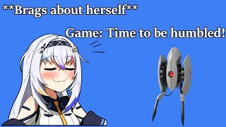 Katta brags and the game ego checks her for it