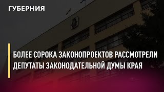 Более сорока законопроектов рассмотрели депутаты Законодательной думы края. Новости.29/09/21