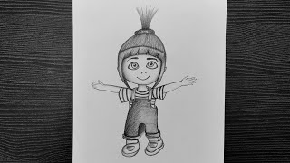 How To Draw Agnes From Despicable Me // Cartoon Drawing Easy // Step By Step // Pencil Sketching