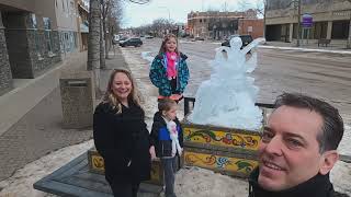 Travelling  Light to Downtown Camrose Ice Sculptures