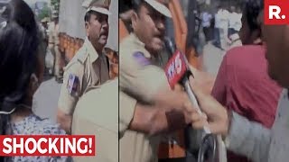 Hyderabad's ACP Assaults Journalist - Caught On Camera