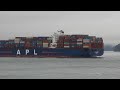 Boxship MV APL Le Havre Entering Boundary Pass, with East Point on Saturna Island in the Background