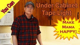 Easy to install Under Cabinet LED Tape Light Installation diy.