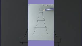 How To Draw Eiffel Tower 🗼| Viral Video |Draw With Ria#shorts