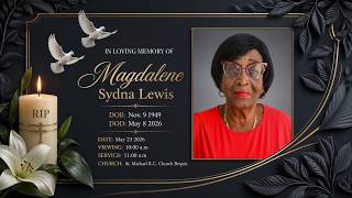 Service of Thanksgiving for the late Magdalene Sydna Lewis of Ocar,Reform,Bequia