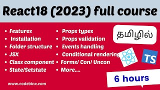 🧑🏼🎓React18 full course(2024)💻✅ | React tutorial in Tamil| Codebinx