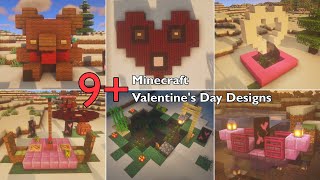 Minecraft : 9+ Valentine's Day Designs and Ideas ! | Teddy Bear, Heart Waterfall, Pond #valentine