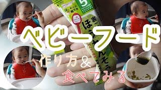 【ベビーフード】ほうれん草を食べさせてみた★【離乳食　初期】