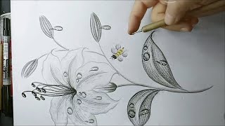 Simple Flower Drawing Tutorial #drawing #sketch