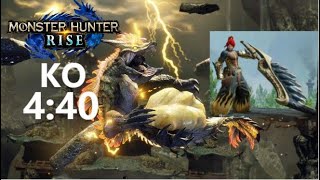 MHRise 魔物獵人崛起 (大剣 集会所 7星) 雷神龍 ナルハタタヒメ / greatsword Thunder Serpent Narwa TA Solo 4:40(練習1)