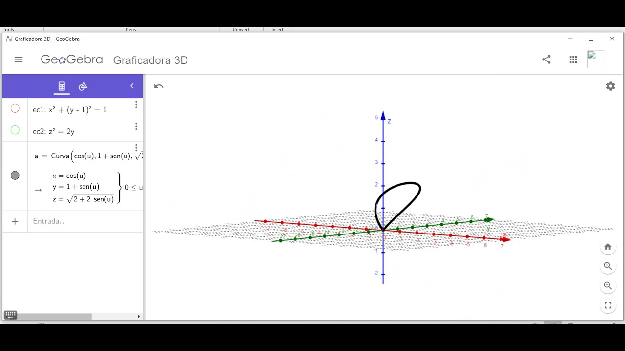 17 Intersección De Superficies Usando Geogebra 3d - YouTube