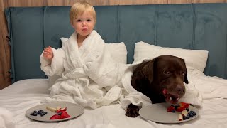 Baby Treats His Dog with a 5 Star Spa Experience!