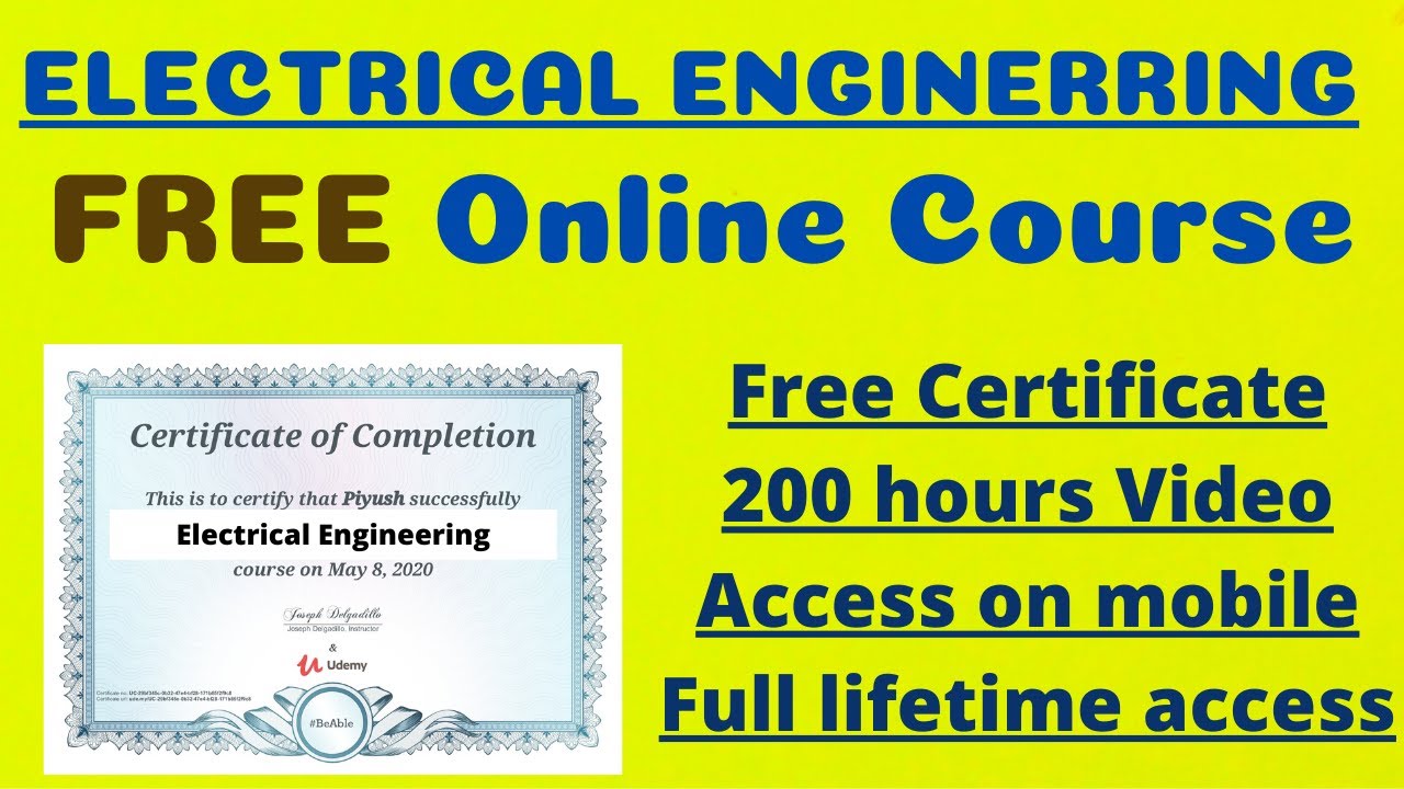 घर बैठे Electrical Engineering Course फ्री में करे | Free E-Certificate ...