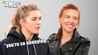scarlett johansson annoying everyone in the marvel cast for 8 minutes and 30 seconds