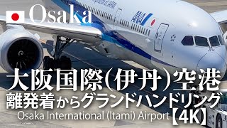 大阪国際（伊丹）空港 離発着からグランドハンドリング【4K】 Osaka International (Itami) Airport