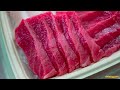 eng sub how to defrost and cut frozen tuna akami blufin saku step by step