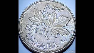 Canada 1963 One Cent,Queen Elizabeth II,coin worth  money rare.