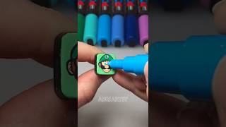 Drawing Luigi on my KEYBOARD with Posca Markers! #shorts