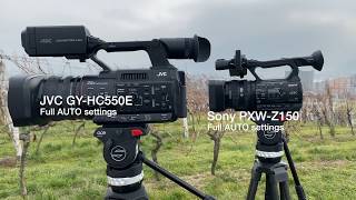 Zoom and Low light JVC GY-HC550E comparison to Sony PXW-Z150