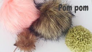 DIY / pom pom / How to make a faux fur pom pom and yarn perfect pom pom