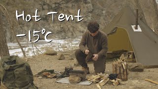 4계절 내내 겨울이었으면 ㅣ 부시크래프트 ㅣ 와일드캠핑 ㅣ winter bushcraft, hot tent, fish cake soup,  south korea valley