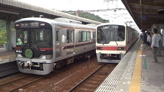 神戸電鉄三田線 6000系6003Fと5000系5015F 岡場駅