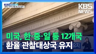 미국, 한·중·일 등 12개국 환율 관찰대상국 유지 / KBS  2021.12.04.