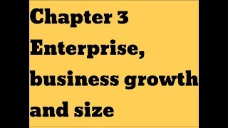 IGCSE Business Studies _Chapter 3"Enterprise,business growth and size "