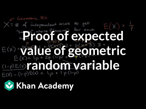 Proof of expected value of geometric random variable Proof of expected value of geometric random variable