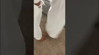 Our best friend was punished barefeet for her mother