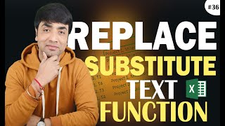 Replace and Substitute Functions | Difference between Replace and Substitute in Excel | in Hindi