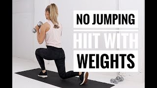 LOW IMPACT HIIT Workout With Weights // No Jumping