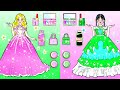 DIY Paper Doll | Pink VS Green Barbie Makeup & Dress Up Fashion Week Contest Challenge |Dolls Beauty